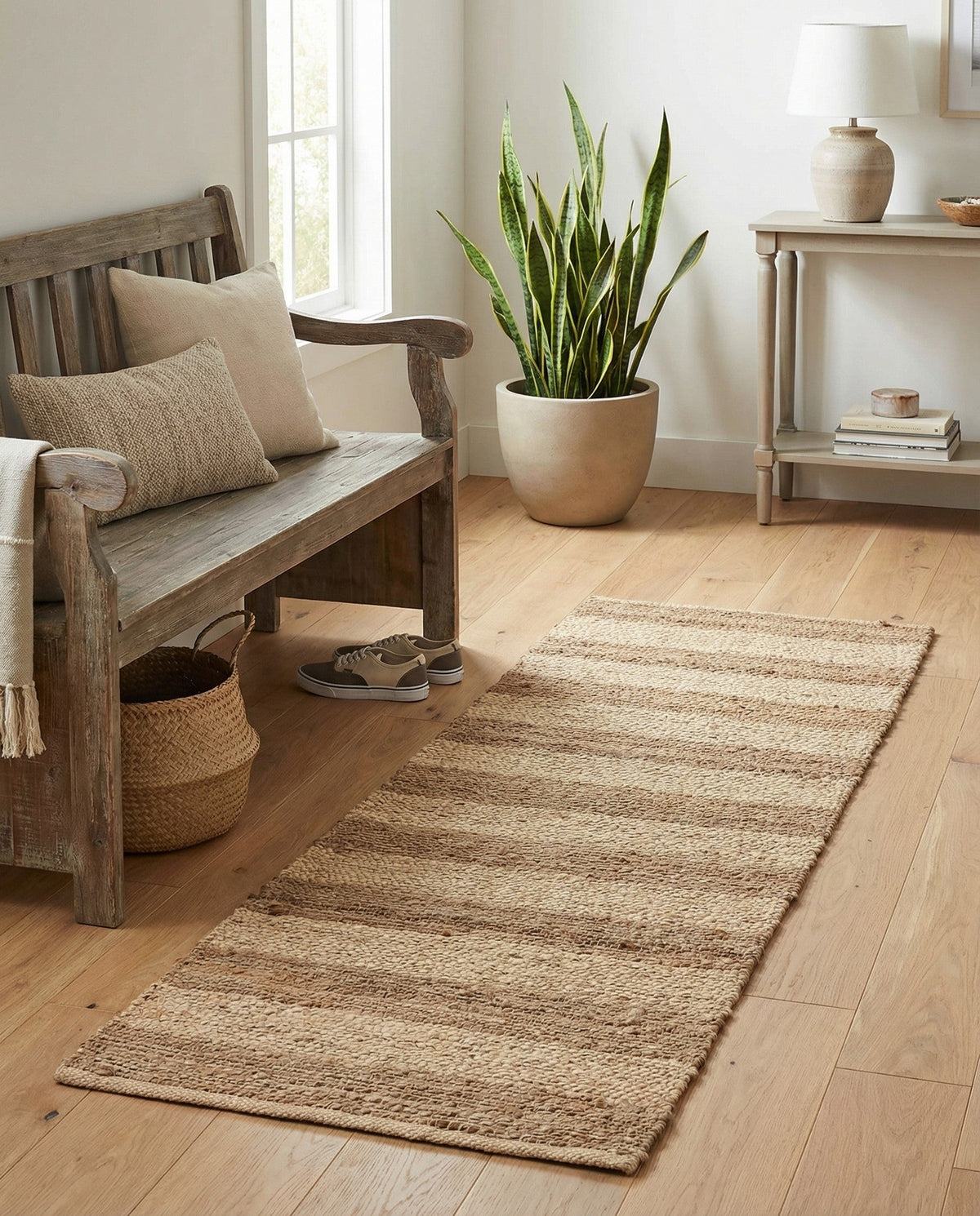 Woven Seaside Jute Collection Area Rug - Nantucket Runner Natural Ivory  lifestyle 158