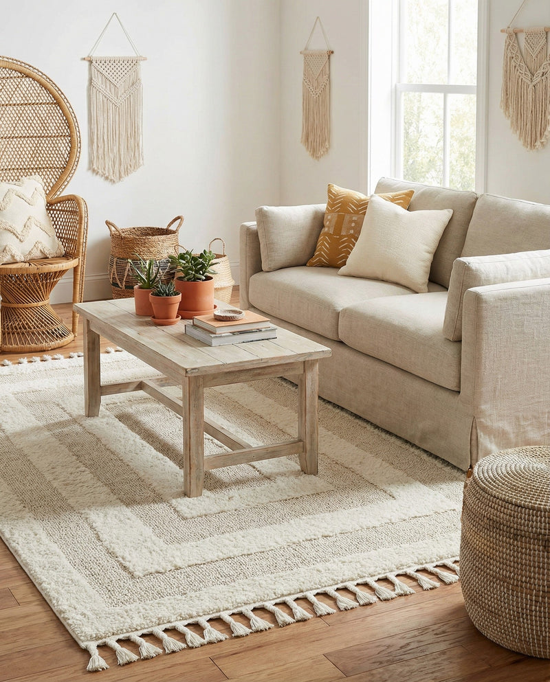 Sahara Chic Collection Area Rug -  Casablanca Rectangle Ivory  lifestyle 18