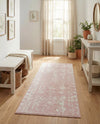 Brighton Stripes Collection Area Rug - Sussex (Pink) Runner Pink  lifestyle 52