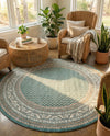 Soho Elegance Collection Area Rug -  Mercer (Turquoise) Round Turquoise  lifestyle 67