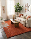 Plush Oasis Collection Area Rug - Serenity (Terracotta) Rectangle Terracotta  lifestyle 4