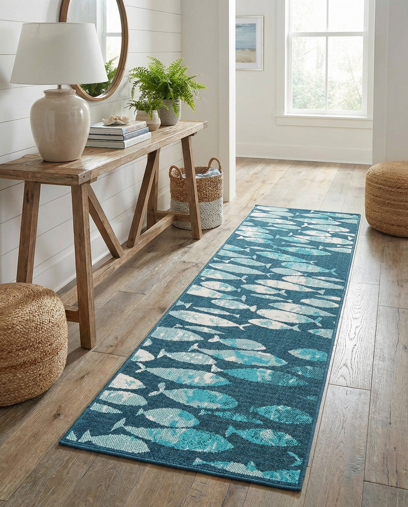 Seaside Haven Rugs Collection Area Rug -  Wavecrest Runner Blue  lifestyle 65