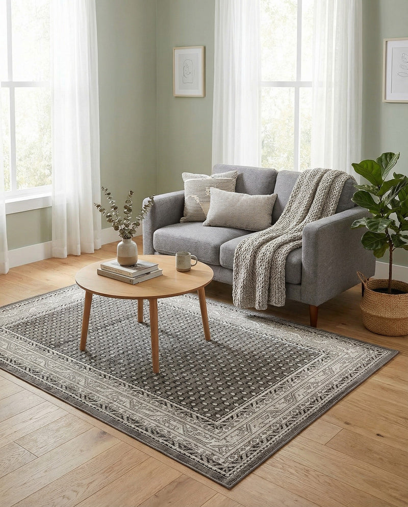 Soho Elegance Collection Area Rug -  Mercer (Gray) Rectangle Gray  lifestyle 22