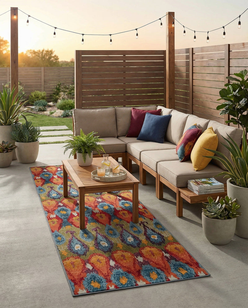 Urban Terrace Collection Area Rug -  Compass Runner Multi  lifestyle 45