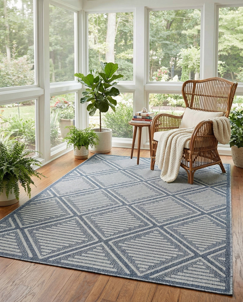 Savannah Pergola Collection Area Rug -  Eden Rectangle Navy Blue  lifestyle 19