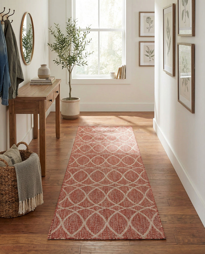 Savannah Pergola Collection Area Rug -  Pavilion (Rust Red) Runner Rust Red  lifestyle 38