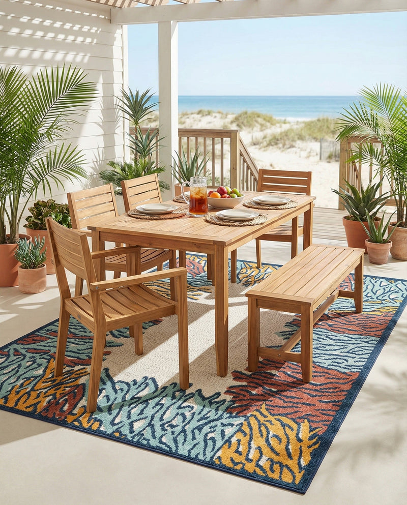 Caribbean Terrace Collection Area Rug -  Tortola Rectangle Multi  lifestyle 9