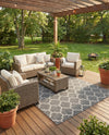 Savannah Pergola Collection Area Rug - Arbor (Black) Rectangle Black  lifestyle 22