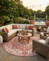 Urban Oasis Rugs Collection Area Rug -  Penthouse (Rust Red) Round Rust Red  lifestyle 26