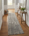 Brighton Stripes Collection Area Rug - Sussex (Gray and Ivory) Runner Gray and Ivory  lifestyle 68