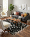 Cozy Cove Shag Collection Area Rug -  Dunes Rectangle Black and White  lifestyle 15