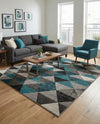 Seville Elegance Collection Area Rug -  Malaga Rectangle Gray  lifestyle 21