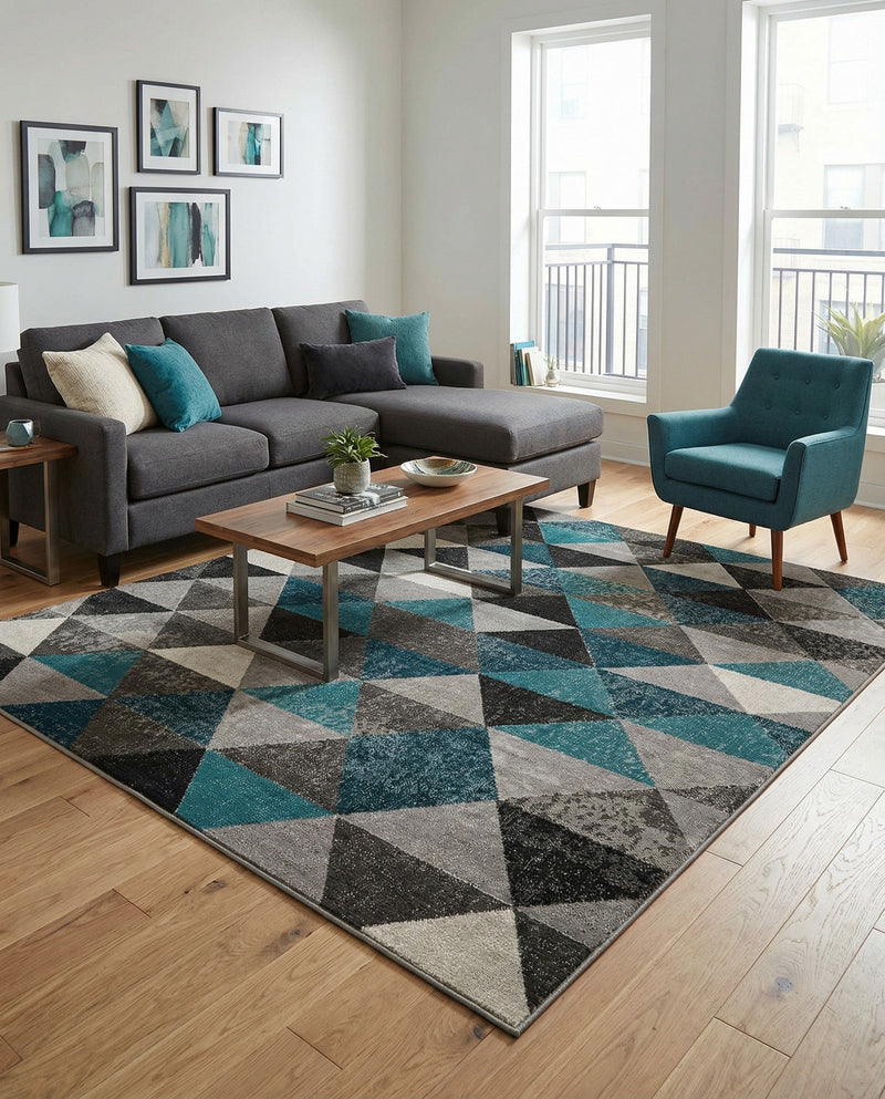 Seville Elegance Collection Area Rug -  Malaga Rectangle Gray  lifestyle 21