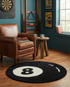 Shepherd's Glen Wool Collection Area Rug - Peninsula Round Black and White  lifestyle 7
