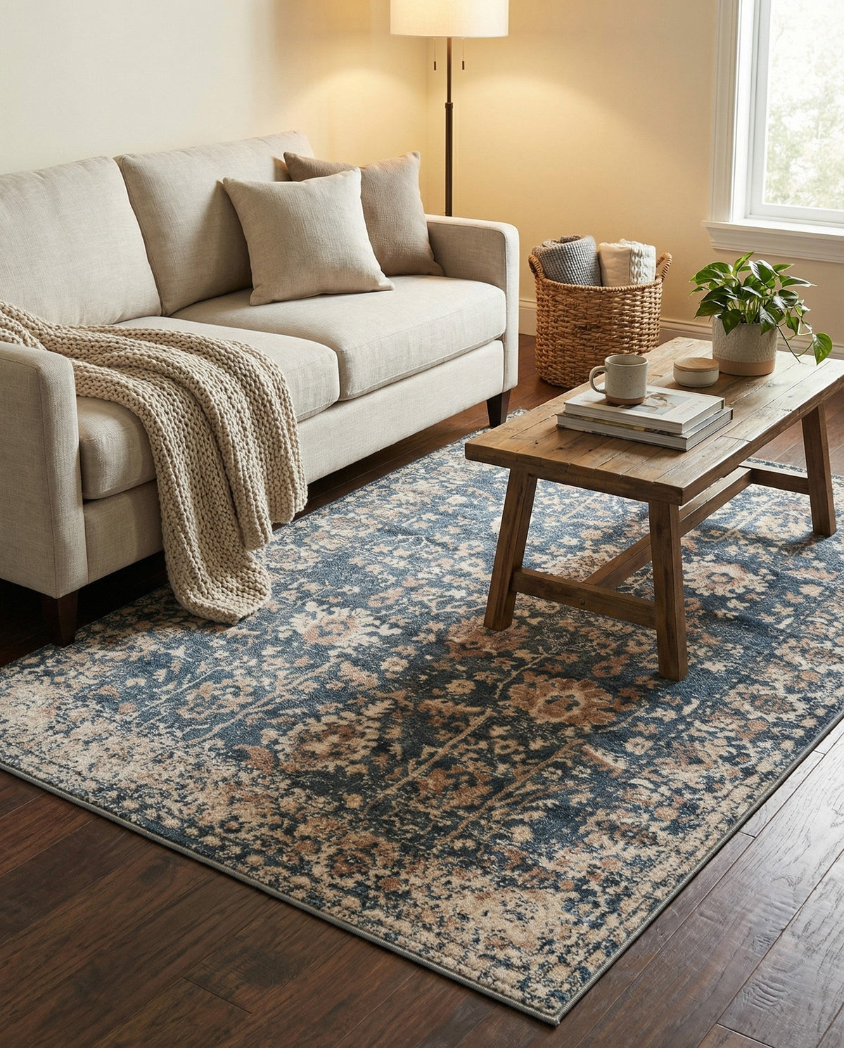 Cascade Range Collection Area Rug -  Shasta (Blue) Rectangle Blue  lifestyle 15