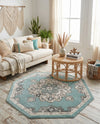 Beverly Grove Collection Area Rug - Melrose (Aqua) Octagon Aqua  lifestyle 65