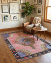 Heritage Elegance Collection Area Rug -  Winterthur (Pink) Rectangle Pink  lifestyle 15