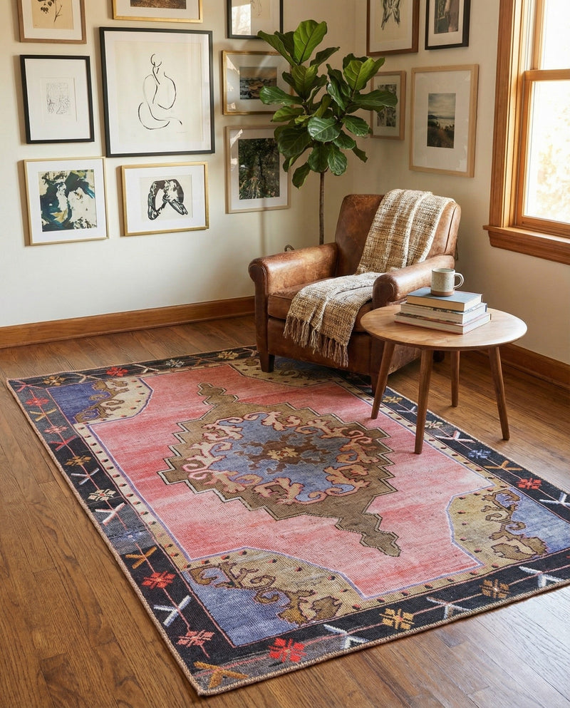 Heritage Elegance Collection Area Rug -  Winterthur (Pink) Rectangle Pink  lifestyle 15