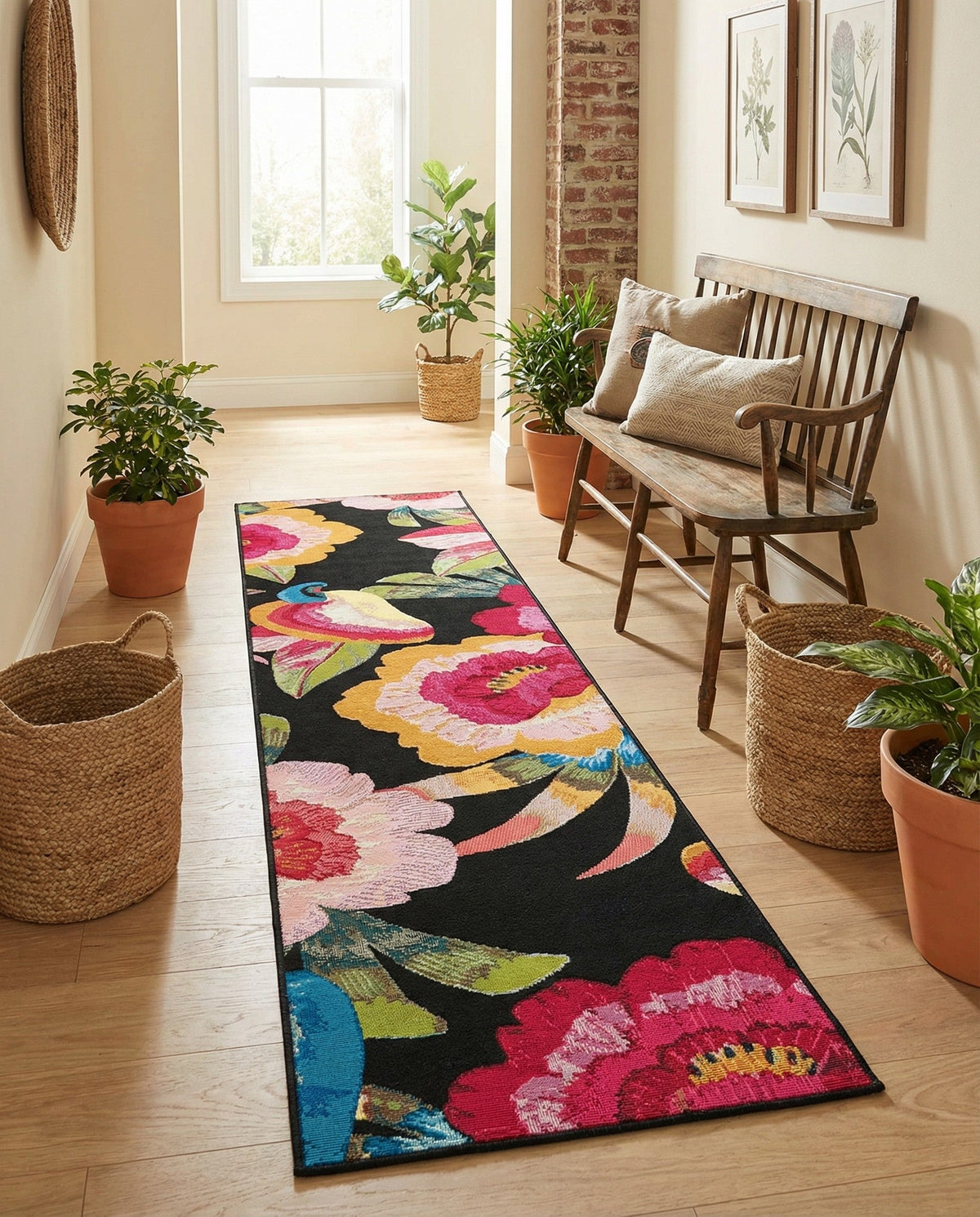 Seaside Blooms Collection Area Rug -  Versailles Runner Multi  lifestyle 83