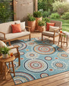 Seaside Blooms Collection Area Rug -  Eden Rectangle Light Blue  lifestyle 52
