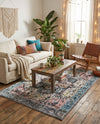 Casablanca Tapestry Collection Area Rug - Fes Rectangle Powder Blue  lifestyle 61