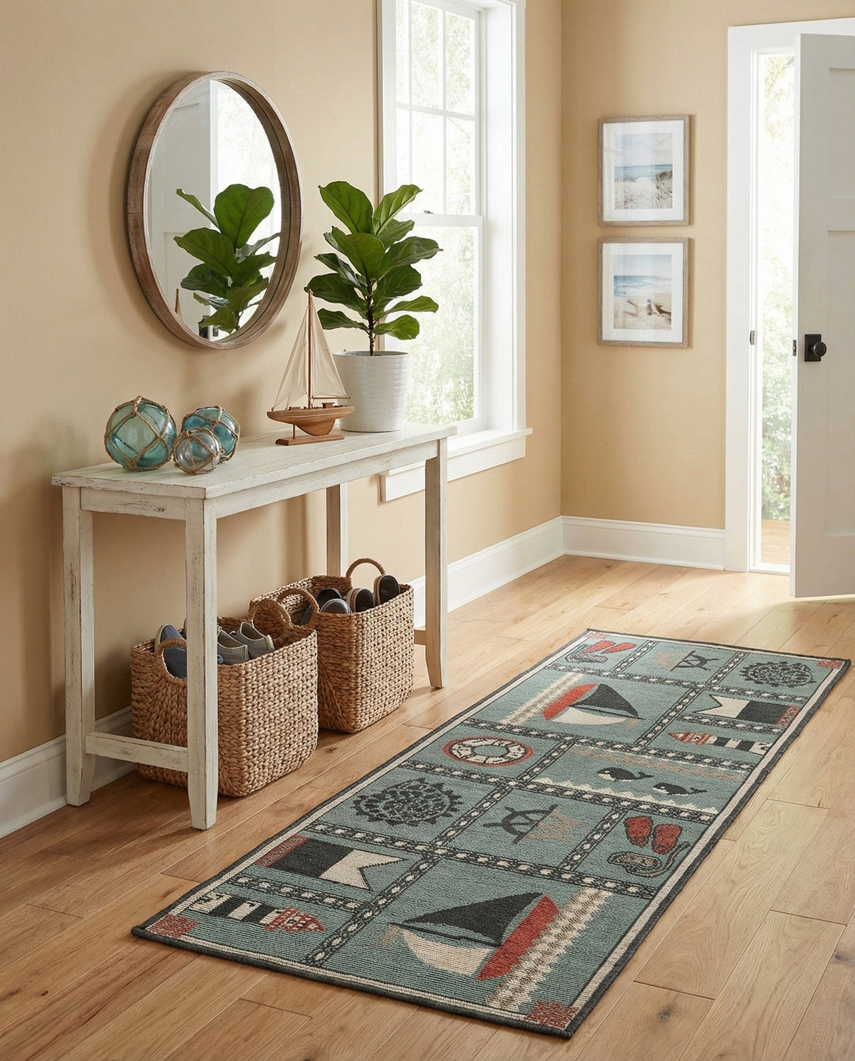 Seaside Haven Rugs Collection Area Rug -  Anchorage Runner Blue  lifestyle 69
