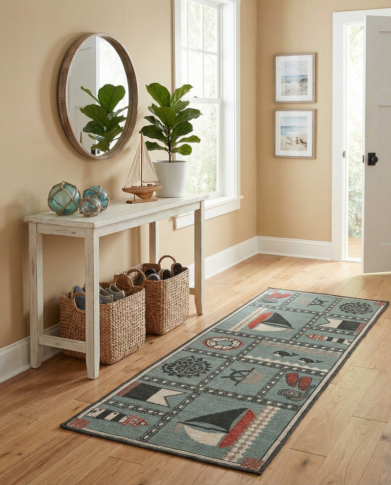 Seaside Haven Rugs Collection Area Rug -  Anchorage Runner Blue  lifestyle 69