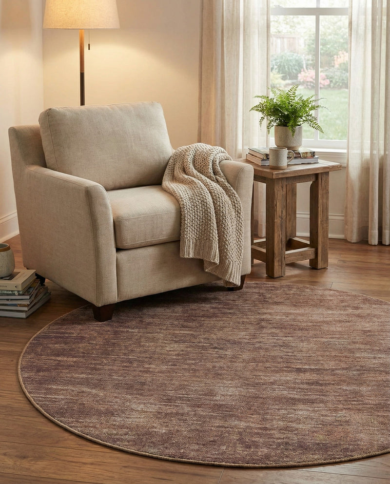 Sahara Essence Collection Area Rug - Oasis (Brown) Round Brown  lifestyle 77