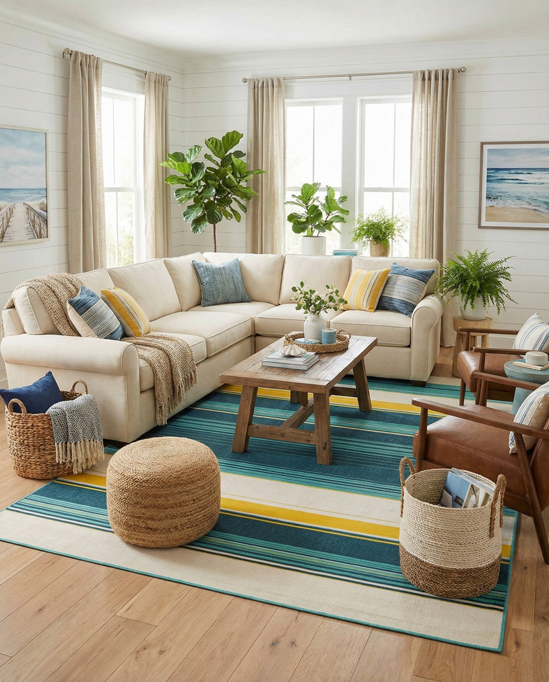 Terrace Fringe Collection Area Rug -  Veranda Rectangle Multi  lifestyle 9