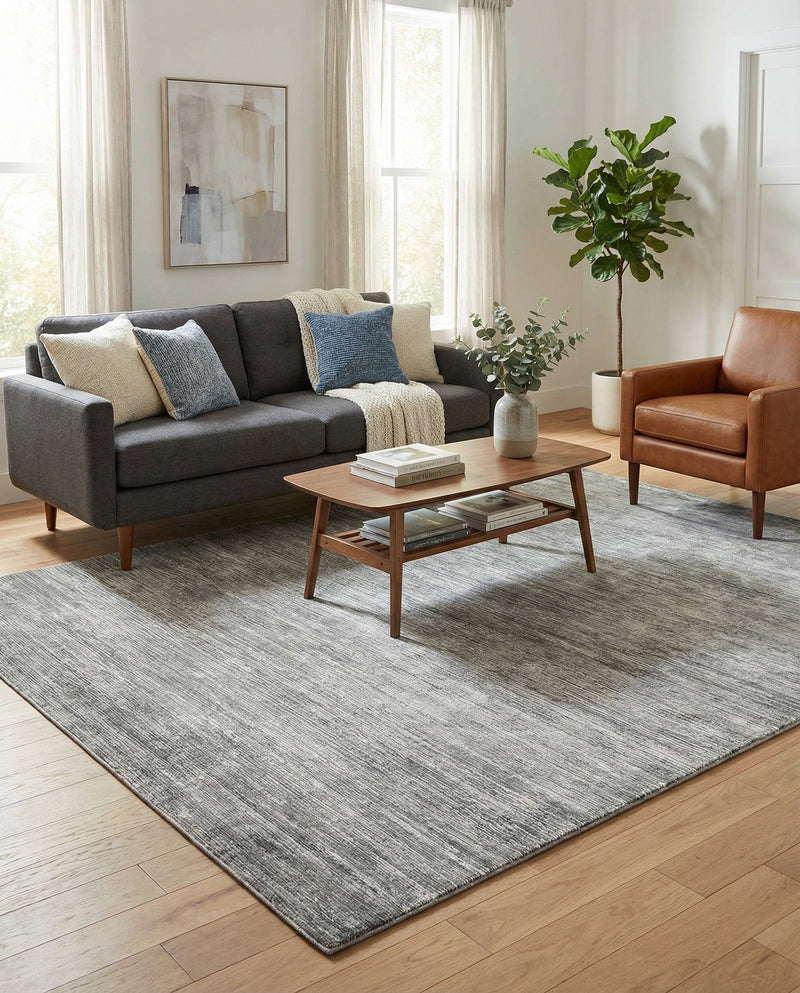 Bloomsbury Elegance Collection Area Rug -  Kensington (Gray) Rectangle Gray  lifestyle 24