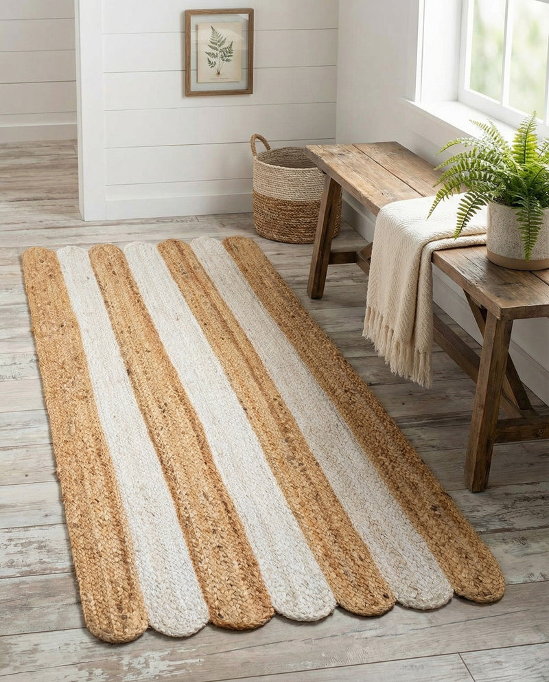 Serenity Braided Jute Collection Area Rug - Luna Runner Natural and Ivory  lifestyle 32