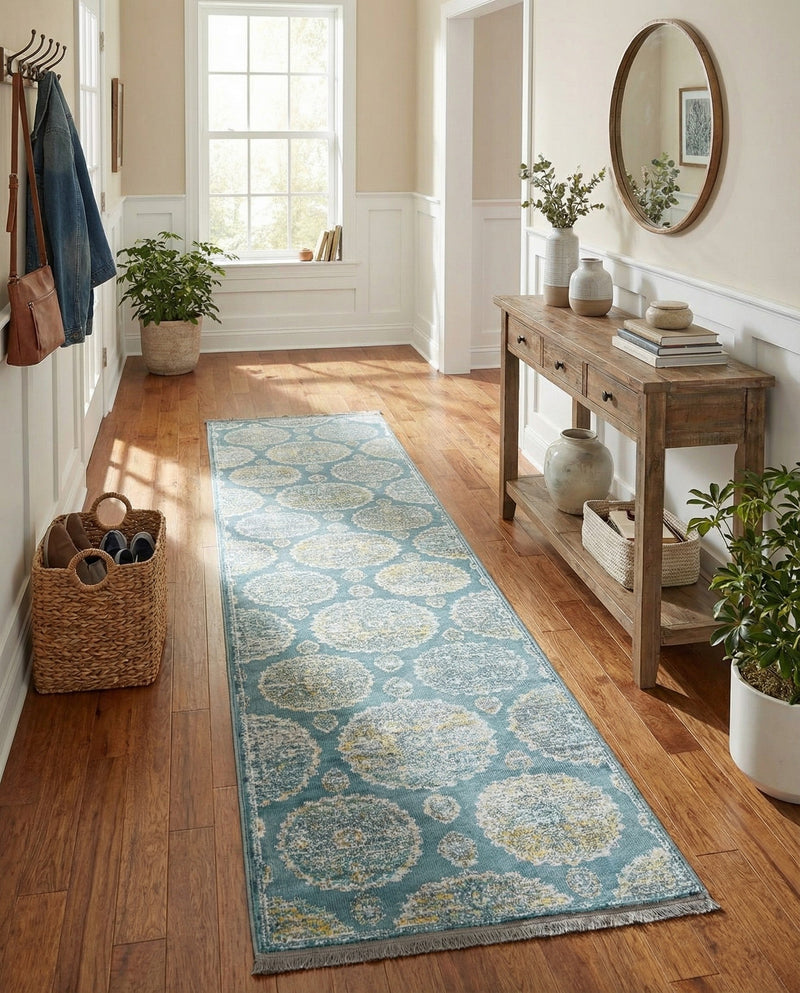 Arcadia Rugs Collection Area Rug -  Atlantis (Gray and Blue) Runner Gray and Blue  lifestyle 32