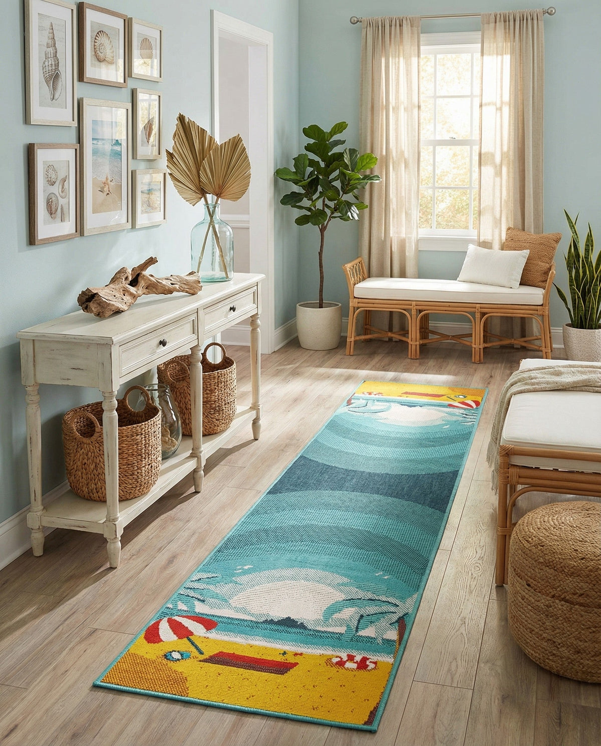 Seaside Haven Rugs Collection Area Rug -  Dockside Runner Multi  lifestyle 81