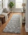 Berber Lattice Shag Collection Area Rug - Atlas (Gray) Runner Gray  lifestyle 33