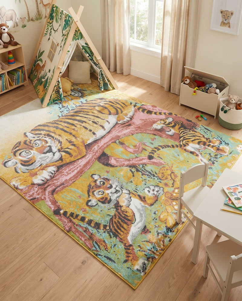 Wonder Tykes Collection Area Rug -  Groove Rectangle Multi  lifestyle 16