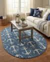 Seaside Haven Rugs Collection Area Rug - Sapphire (Blue) Oval Blue  lifestyle 30