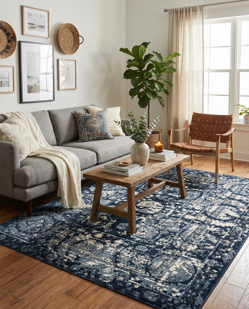 Horizon Collection Area Rug -  Zenith Rectangle Blue  lifestyle 9