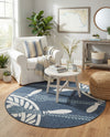 Seaside Haven Rugs Collection Area Rug - Harbor Round Navy Blue  lifestyle 36
