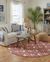 Seaside Haven Rugs Collection Area Rug - Sapphire (Rust Red) Round Rust Red  lifestyle 55