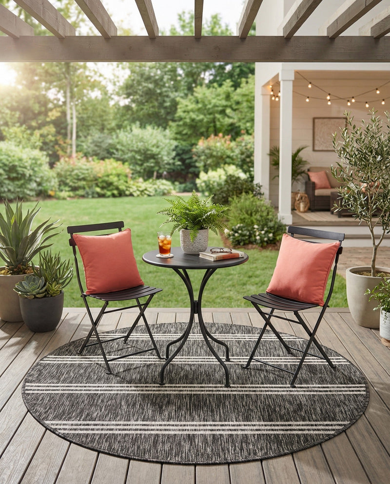 Urban Oasis Rugs Collection Area Rug -  District (Charcoal) Round Charcoal  lifestyle 25
