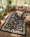 Tabriz Tapestry Collection Area Rug - Sahand (Navy Blue) Rectangle Navy Blue  lifestyle 7
