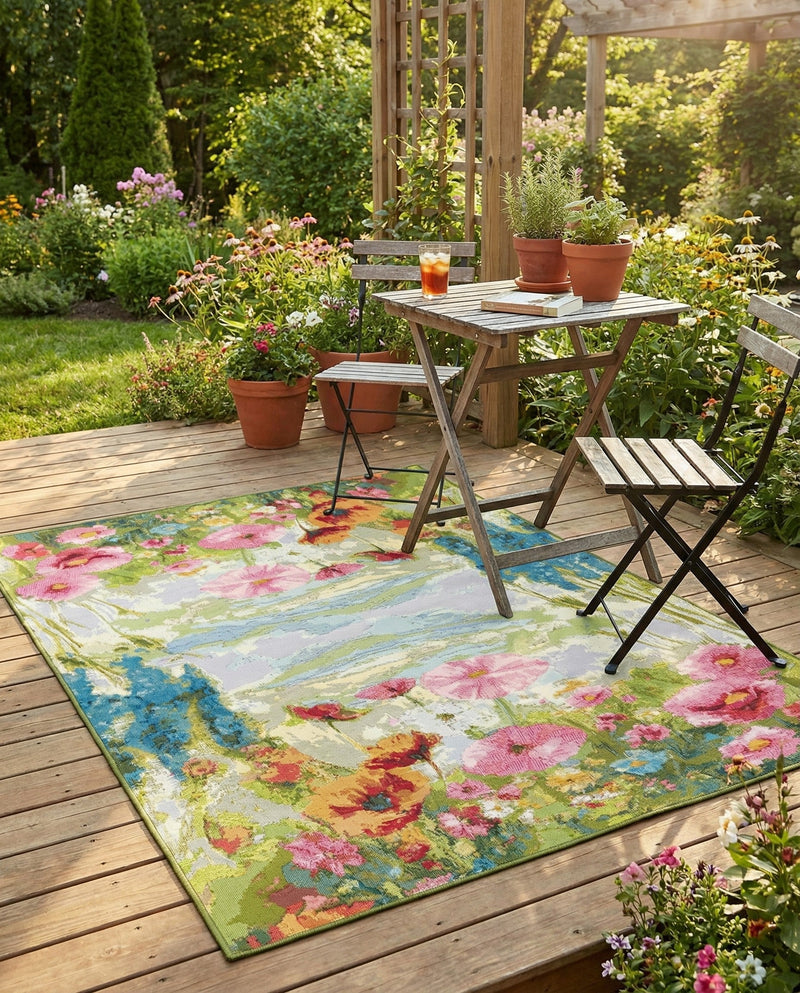 Seaside Blooms Collection Area Rug -  Amalfi Rectangle Multi  lifestyle 15