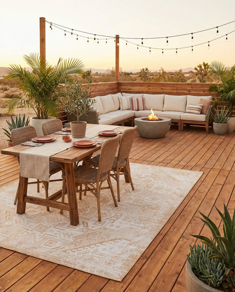 Tribal Terrace Treasures Collection Area Rug - Mayan Marina (Natural) Rectangle Natural  lifestyle 10
