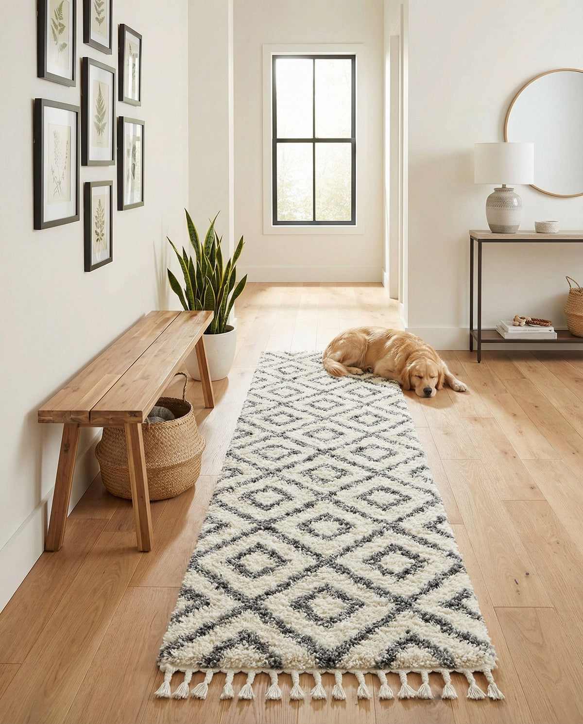 Cozy Cove Shag Collection Area Rug -  Dunes Runner Ivory  lifestyle 172