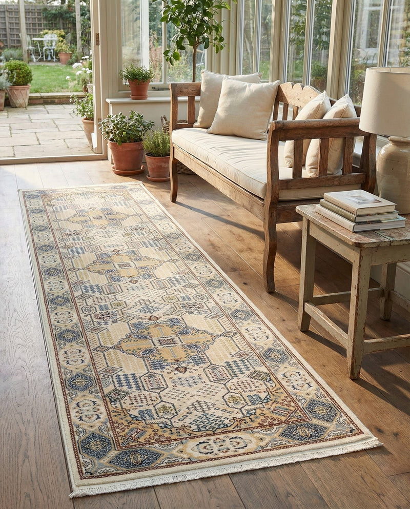 Persian Elegance Collection Area Rug -  Kashan Runner Ivory  lifestyle 45