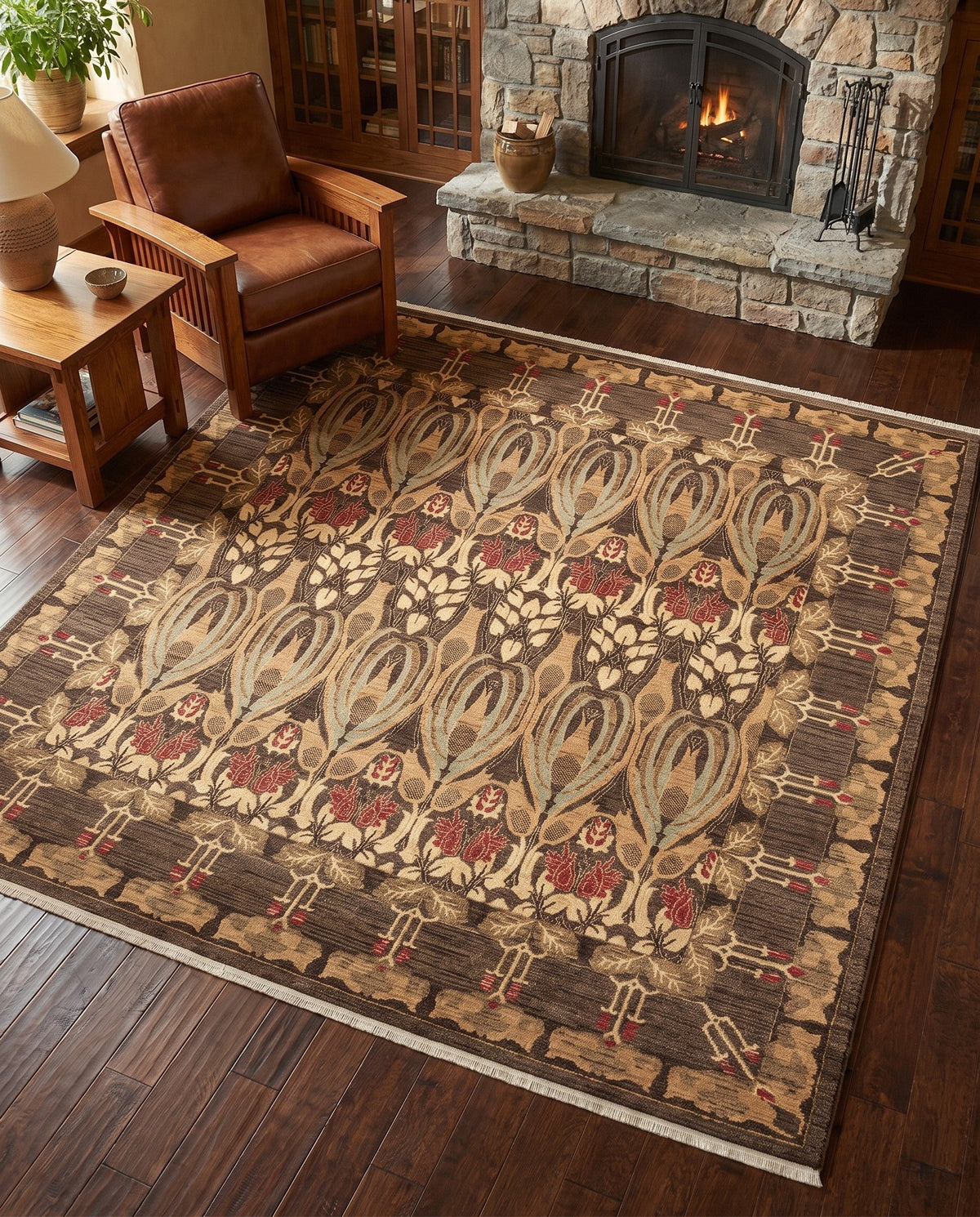 Chelsea Elegance Collection Area Rug -  Brompton (Brown) Square Brown  lifestyle 137