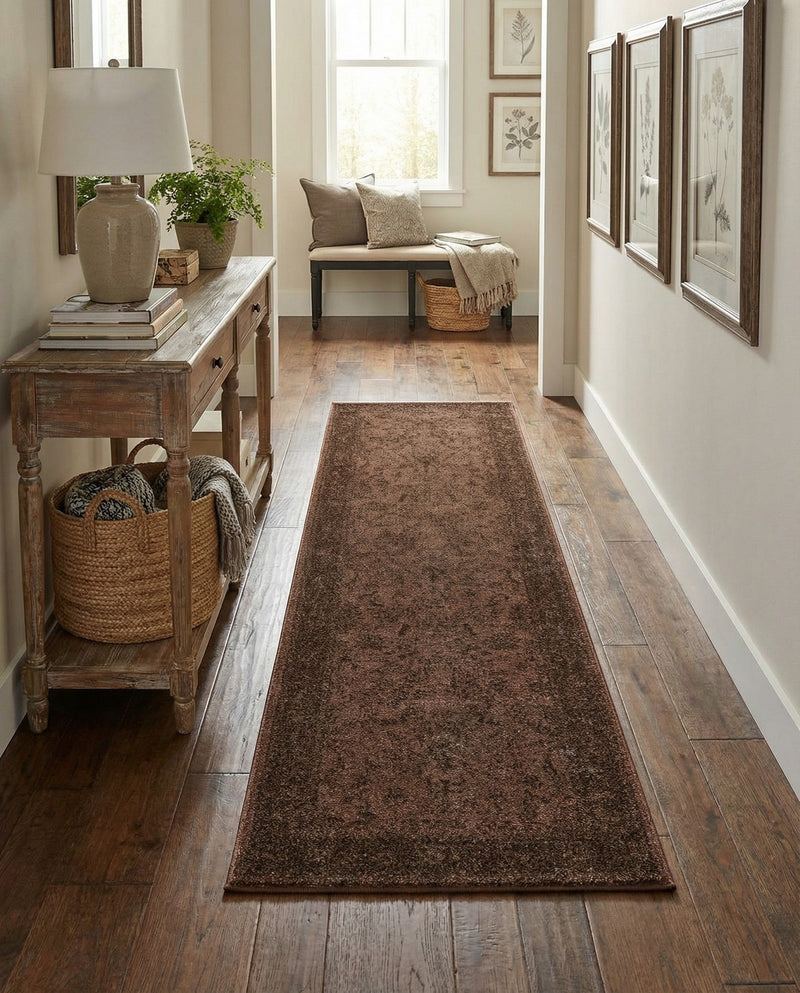 Horizon Collection Area Rug -  Apex (Brown) Runner Brown  lifestyle 48