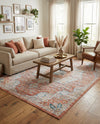 Coastal Haven Collection Area Rug - Seabreeze (Red) Rectangle Red  lifestyle 15