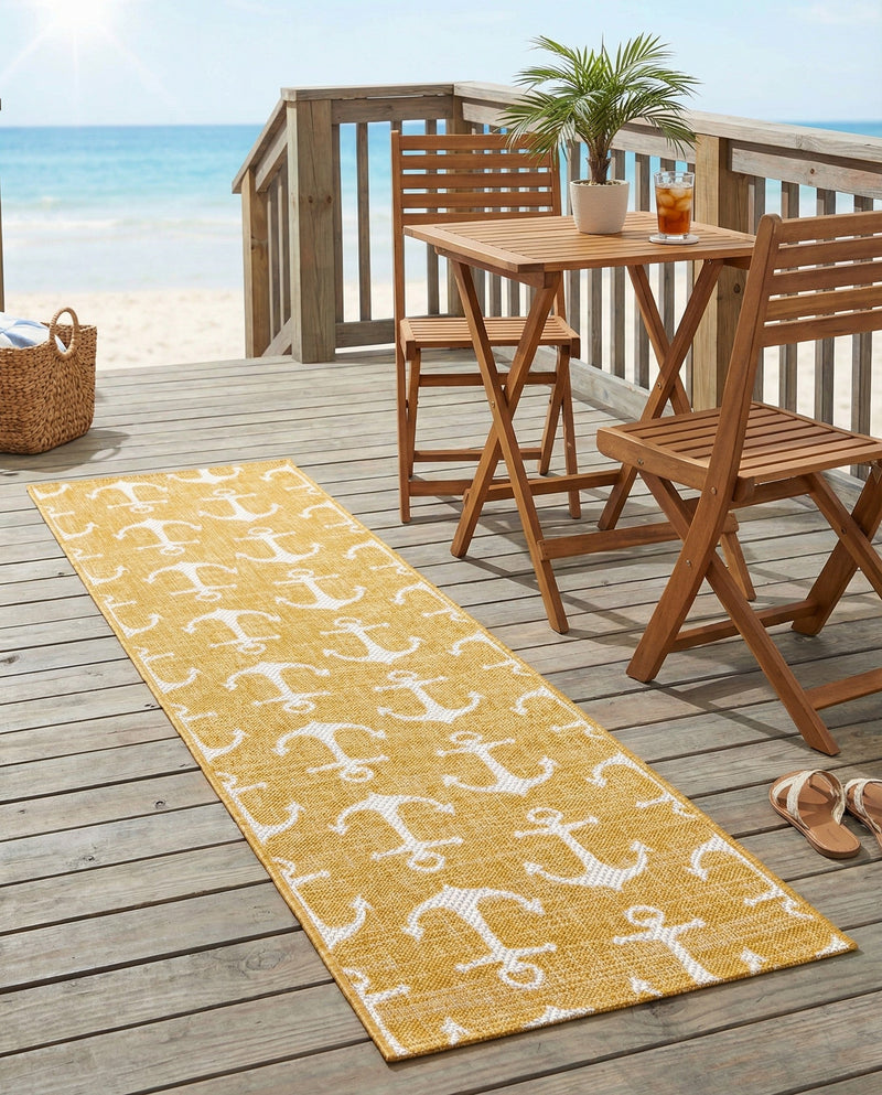 Seaside Haven Rugs Collection Area Rug - Sapphire (Yellow) Runner Yellow  lifestyle 77