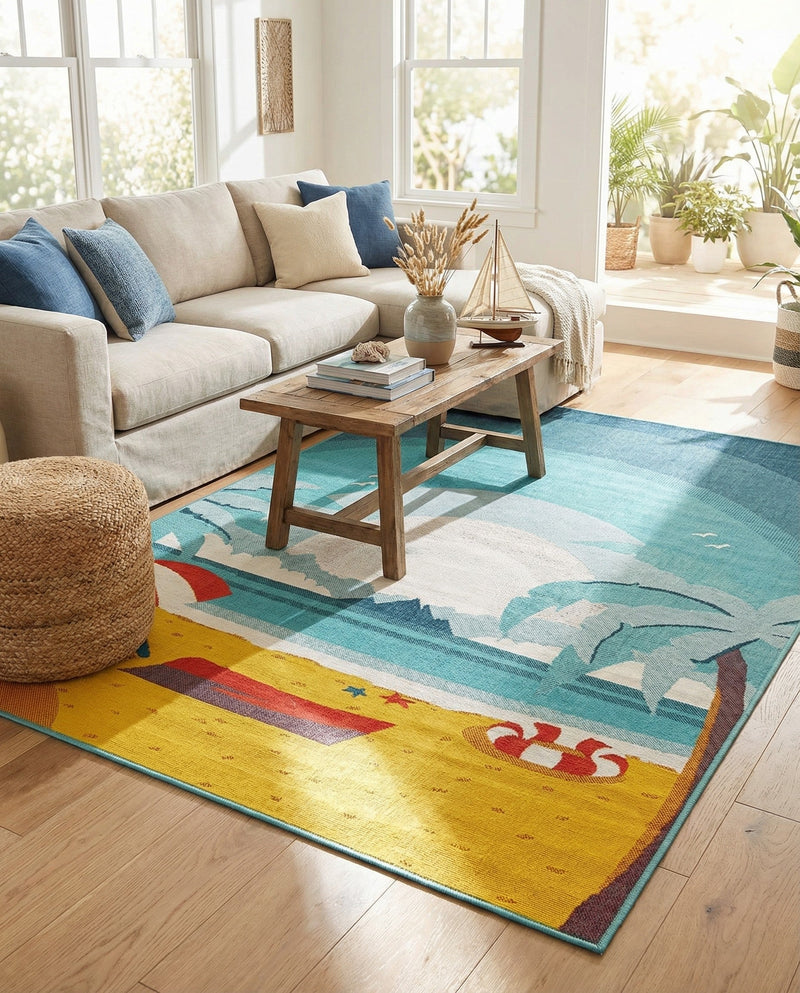 Seaside Haven Rugs Collection Area Rug -  Dockside Rectangle Multi  lifestyle 17